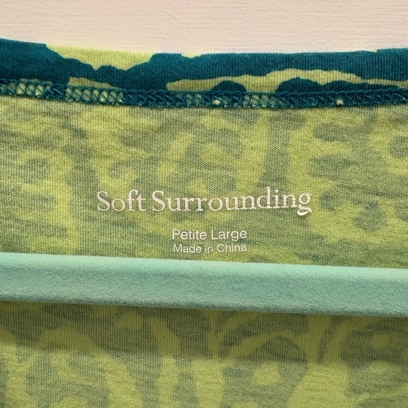 Soft Surroundings Women’s Tropical Slip Dress Size L Knee Length cap sleeves - Picture 4 of 8